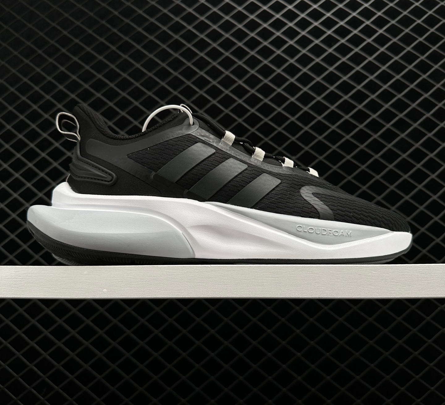 Adidas Alphabounce+ Black White Gray Running Shoes - HP6144