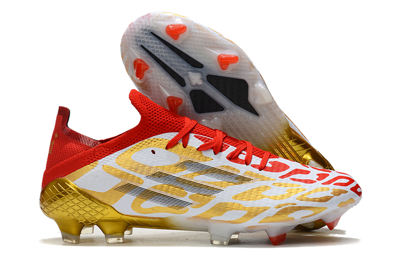 Adidas X Speedflow Mo Salah.1 FG Gold White Scarlet GX3901 - Premium Football Boot for Enhanced Performance