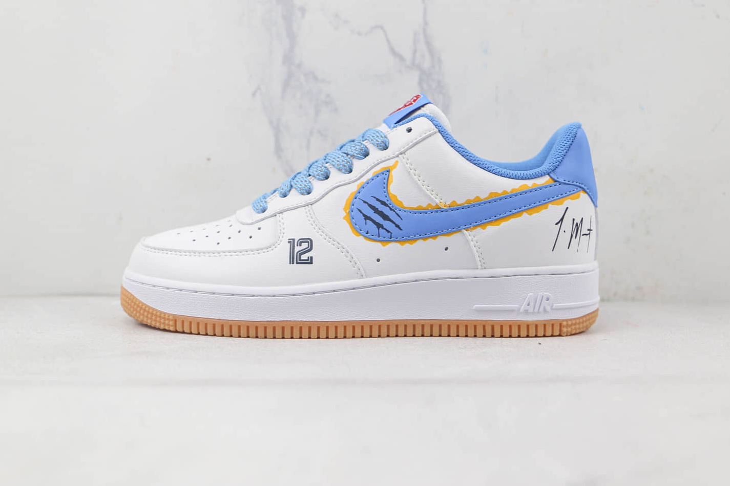 Nike Air Force 1 07 Low White Blue Yellow NH1412-992 - Stylish and Versatile Sneakers