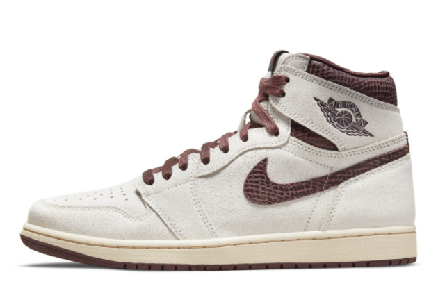 A Ma Maniere x Air Jordan 1 High OG Sail/Burgundy Crush DO7097-100 - Limited Edition Sneakers