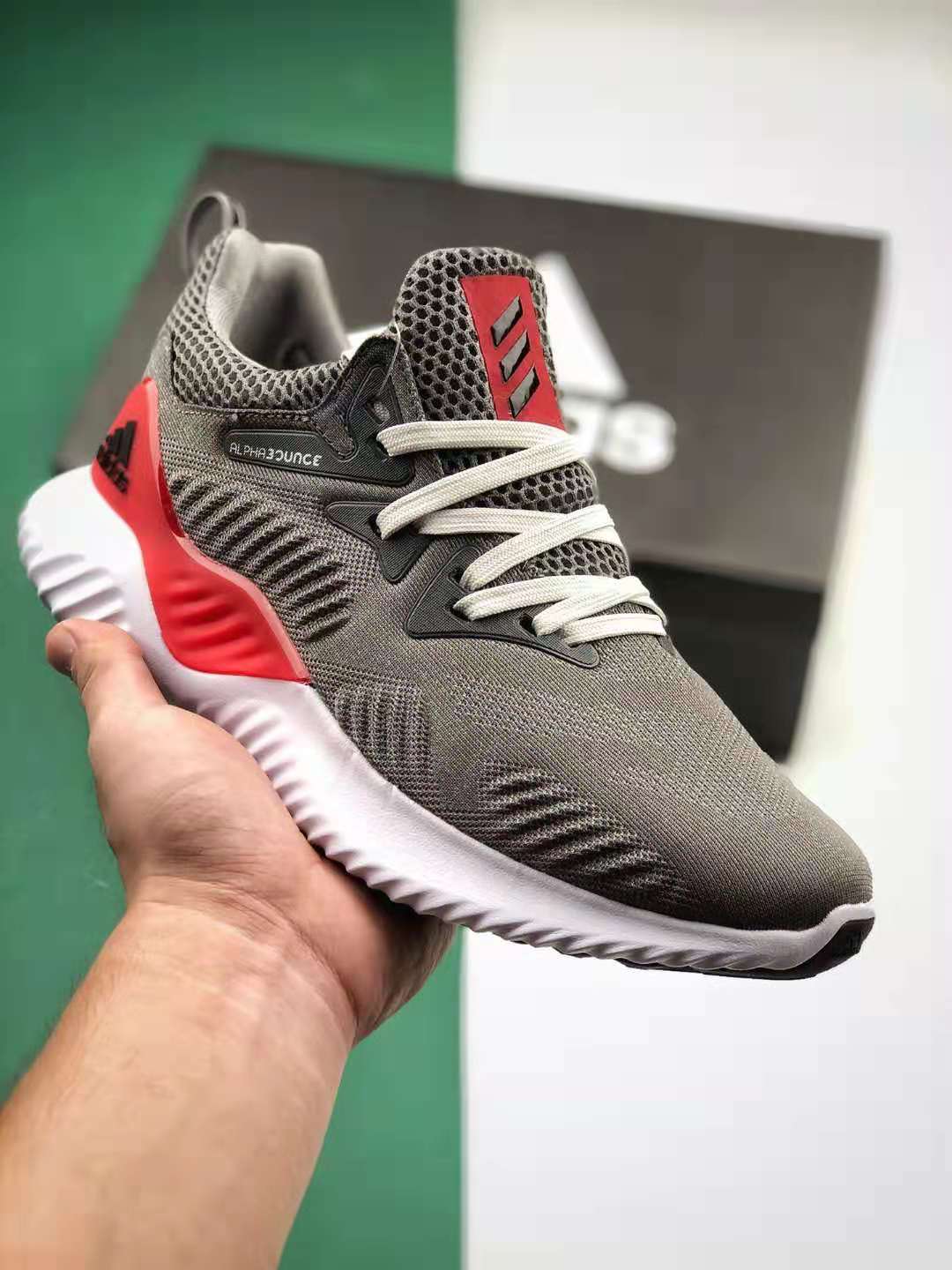 Adidas Alphabounce Beyond - Grey/Solar Red/Cloud White (AC8625)