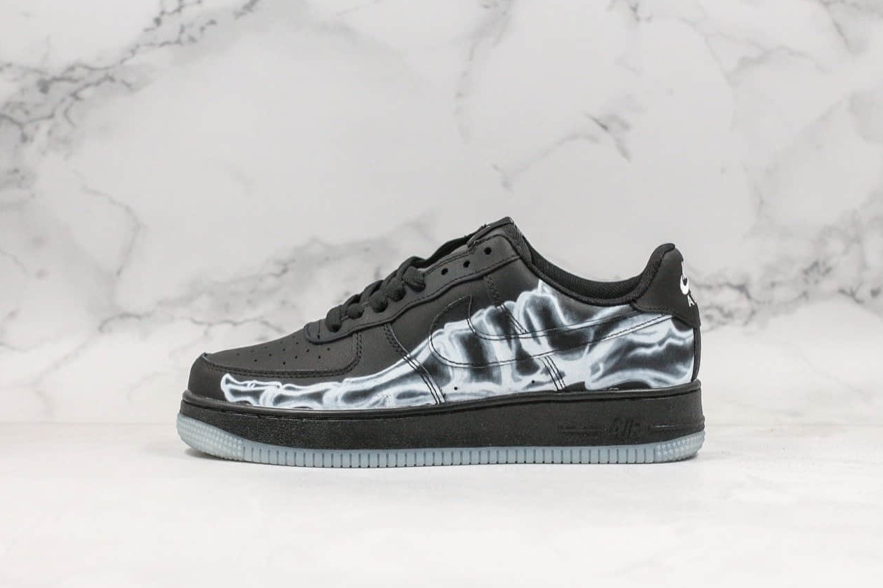Nike Air Force 1 Low QS Skeleton Halloween Black White Shoes BQ7541-101 | Limited Edition Sneakers