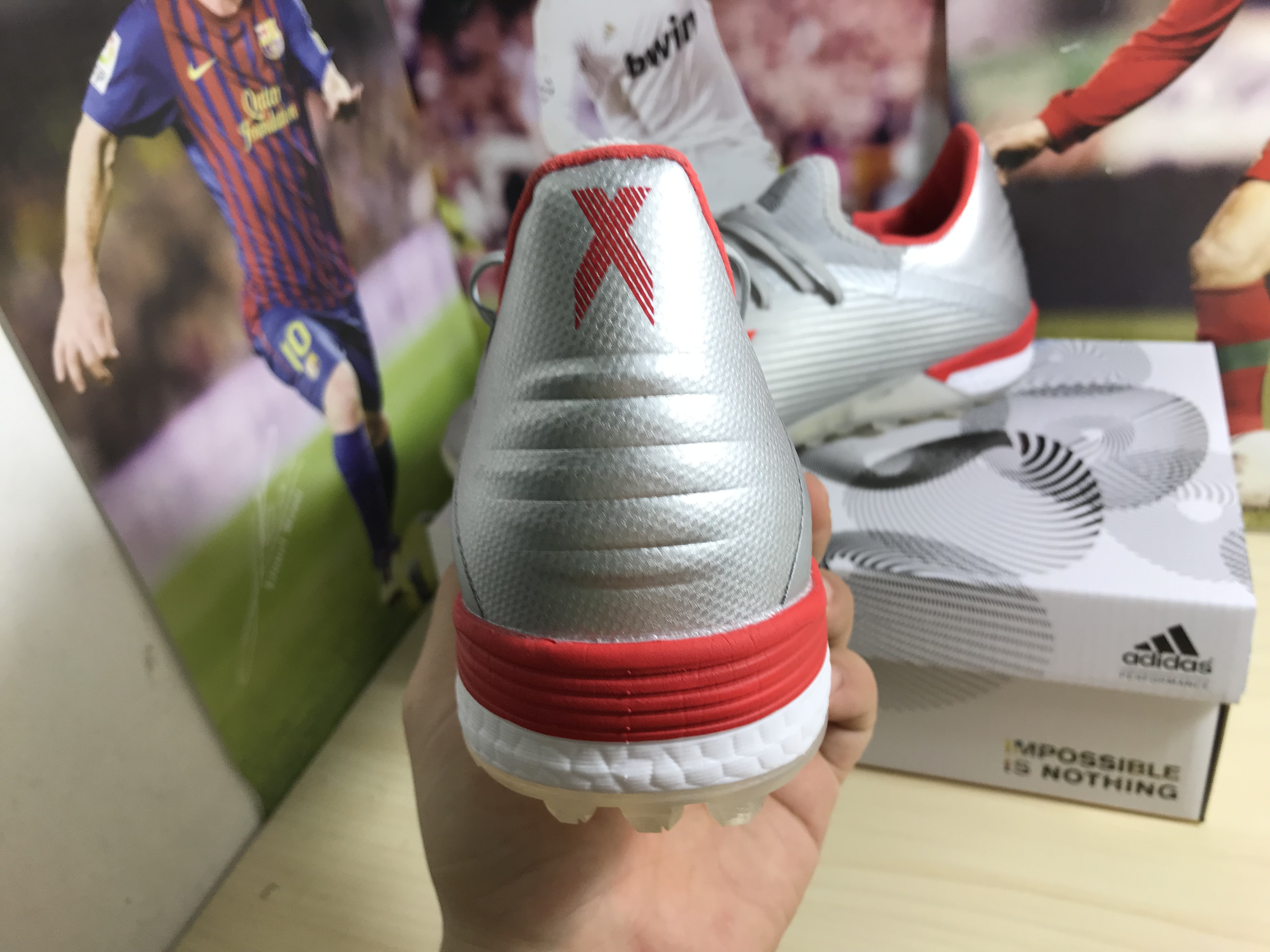 Adidas X 19.1 Tf 302 Redirect - Silver Metallic Red Footwear White G25752