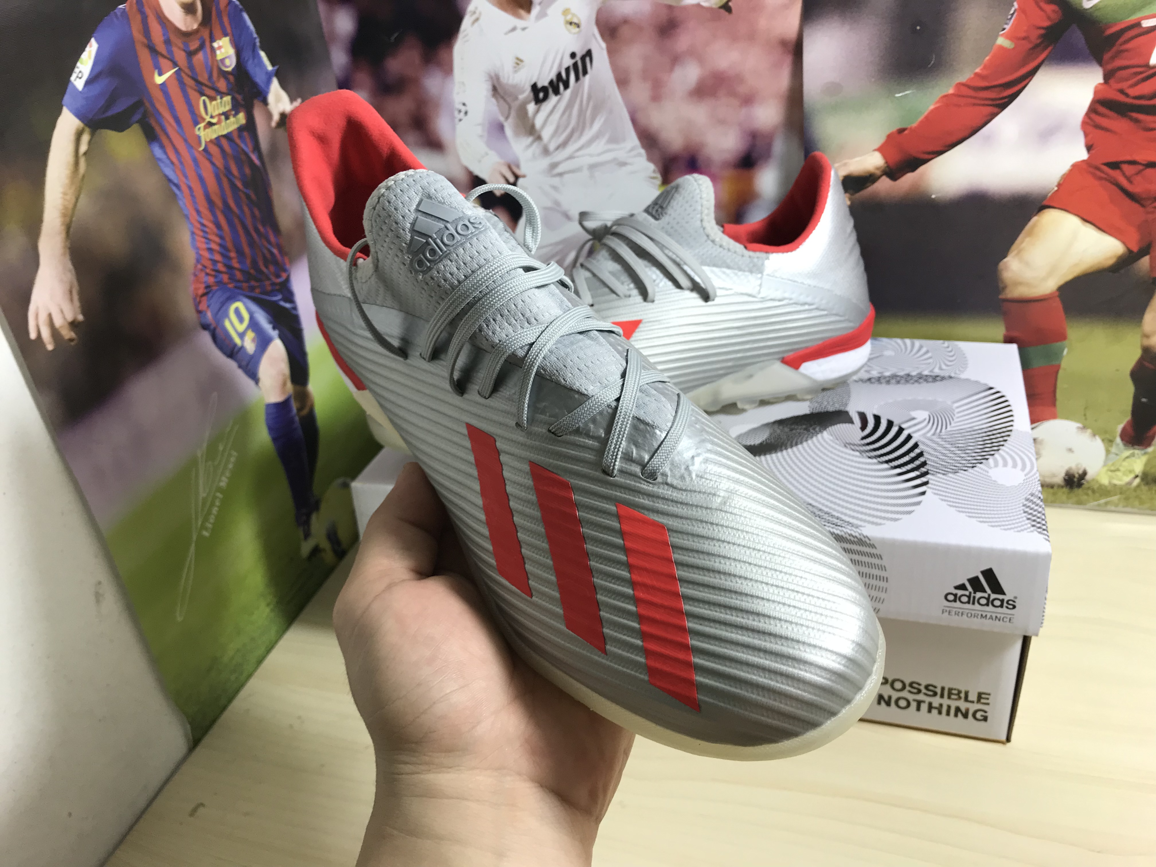 Adidas X 19.1 Tf 302 Redirect - Silver Metallic Red Footwear White G25752