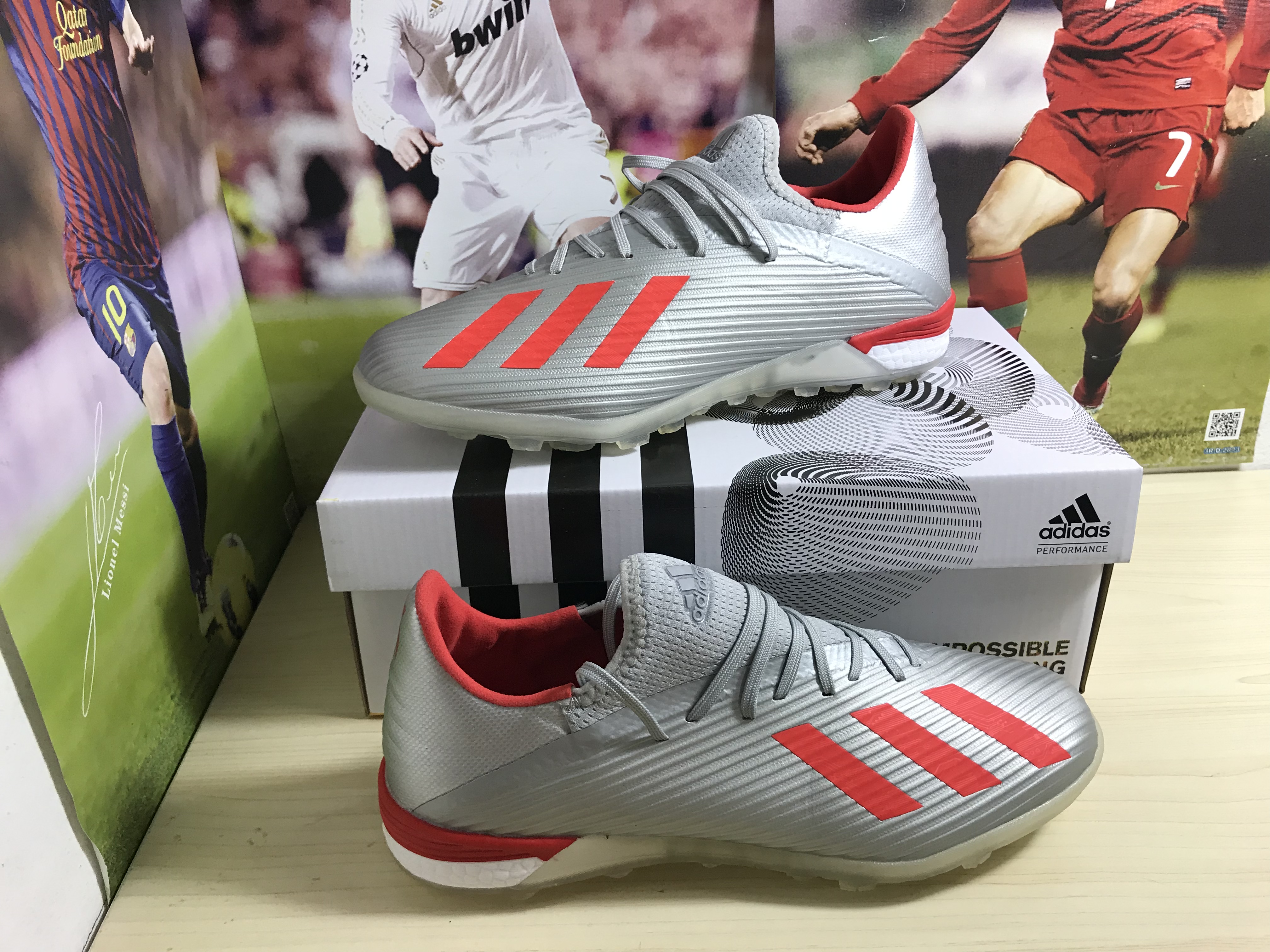 Adidas X 19.1 Tf 302 Redirect - Silver Metallic Red Footwear White G25752
