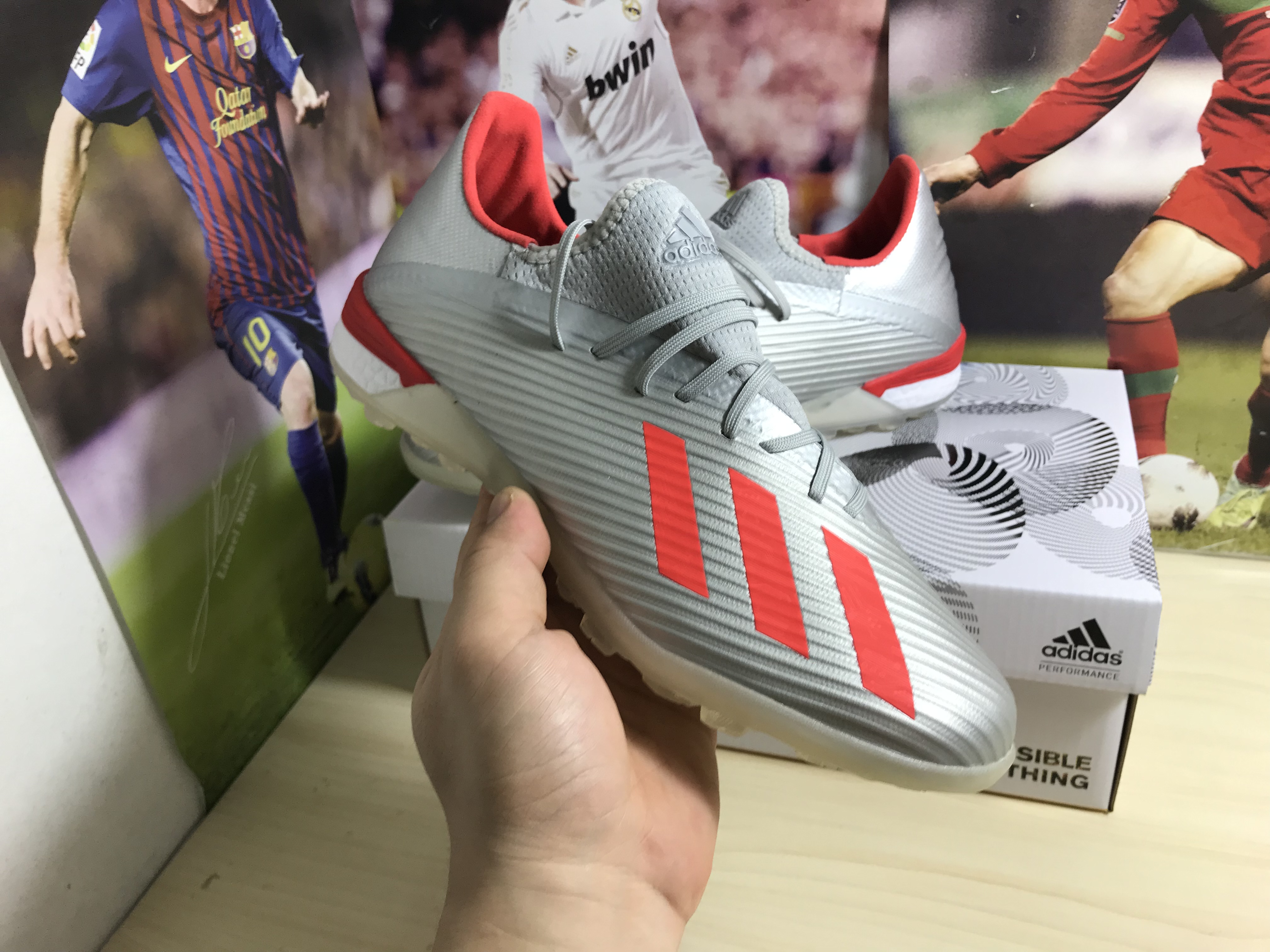 Adidas X 19.1 Tf 302 Redirect - Silver Metallic Red Footwear White G25752