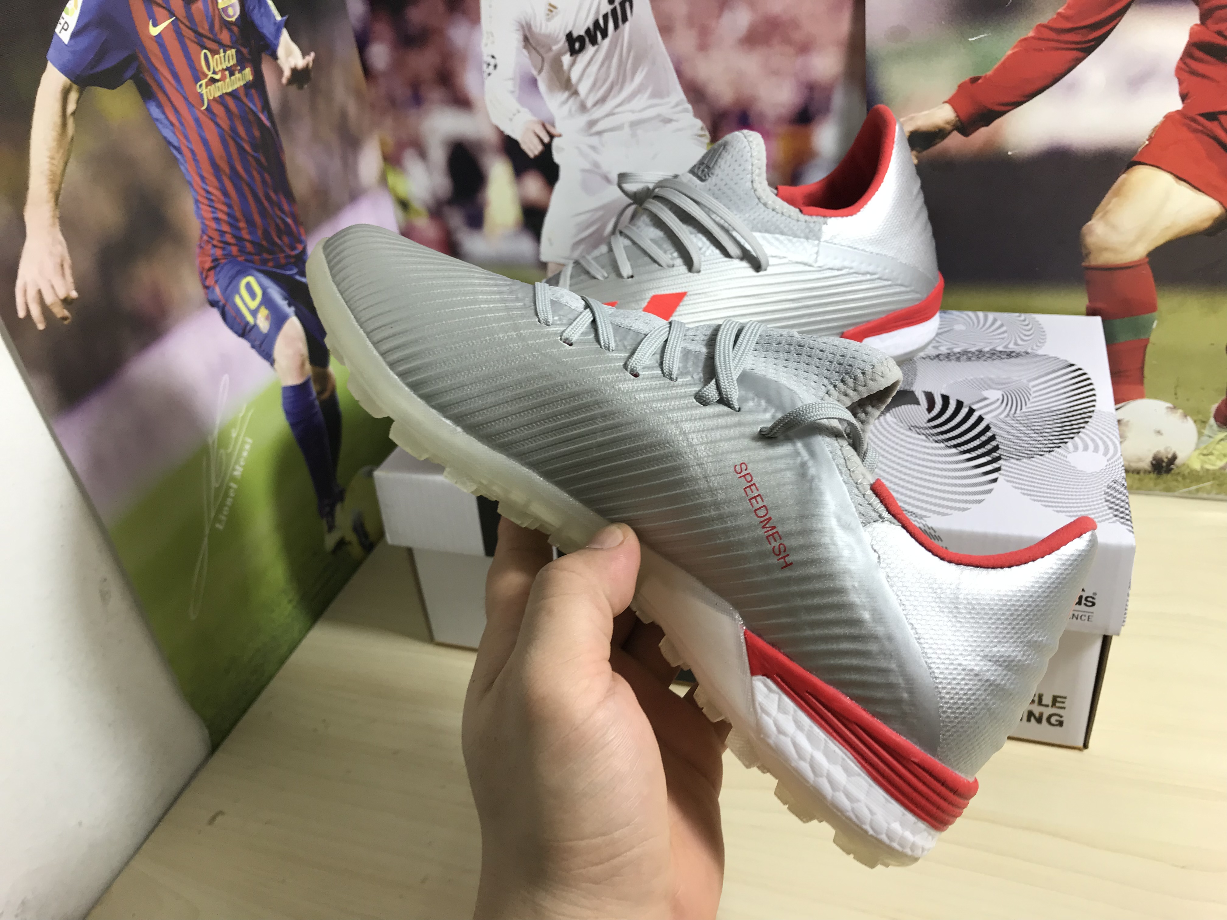 Adidas X 19.1 Tf 302 Redirect - Silver Metallic Red Footwear White G25752
