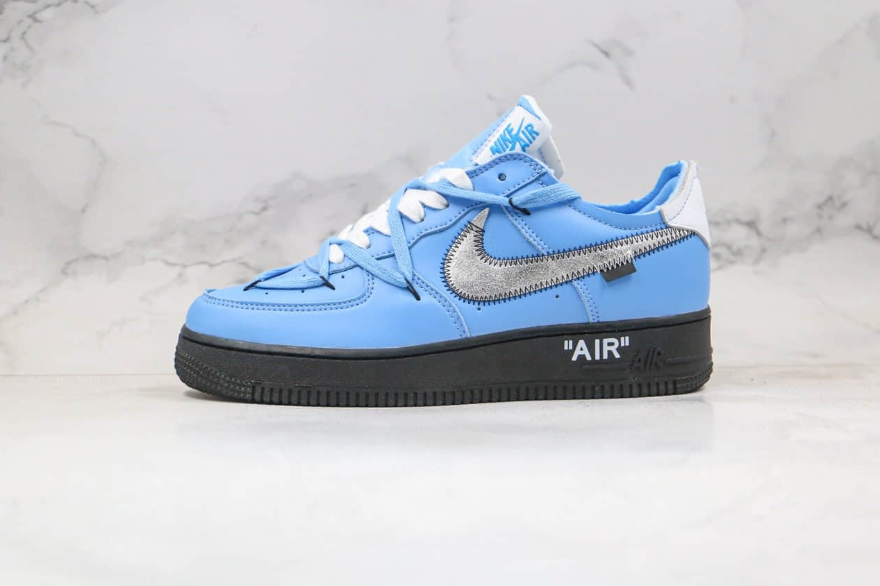 Off-White x Nike Air Force 1'07 Low University Blue Black White - Limited Edition Collaborative Sneakers