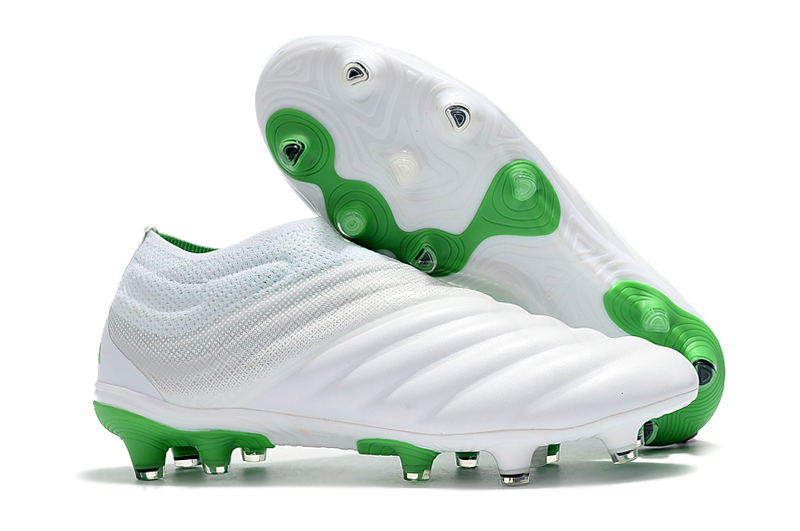 Adidas Copa 19.1 FG Soccer Cleat- White Solar Lime BB9186