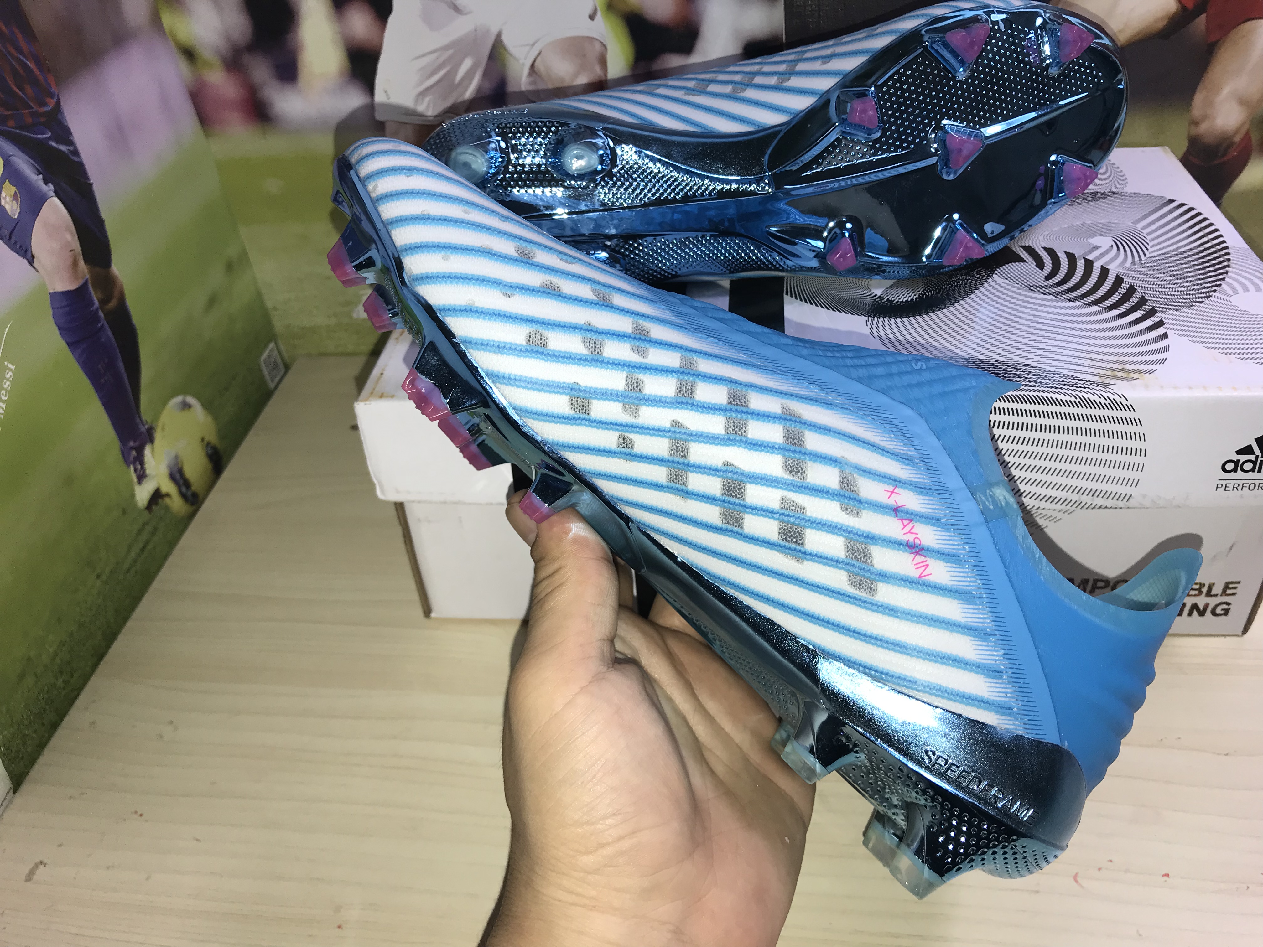 Adidas X 19+ Cleats - Cyan Black Pink F35323: Innovative Design for Ultimate Performance