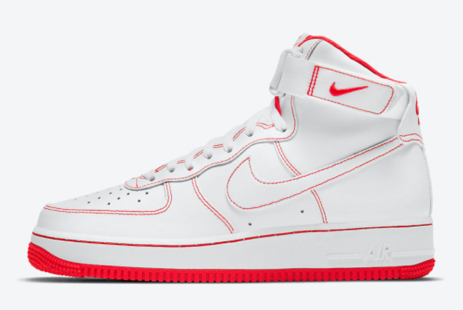 Nike Air Force 1 High White/Red CV1753-100 - Classic Design and Bold Accents