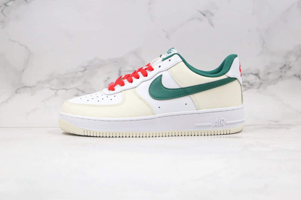 Nike Air Force 1 Low White Beige Green Red Womens Shoes FF0902-012