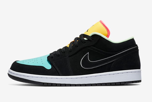 Air Jordan 1 Low SE Black Aurora Green Orange CK3022-013 | Classic Sneaker with Vibrant Twist