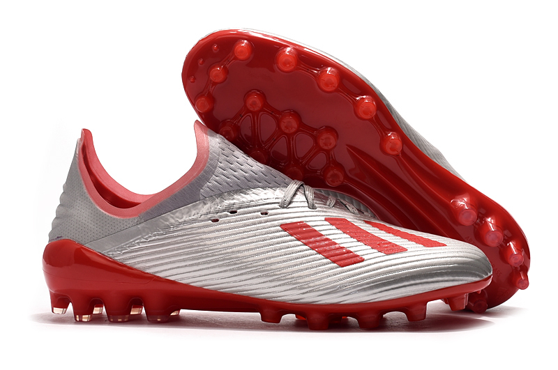 Adidas X 19.1 FG Firm Ground Soccer Cleats - Silver Hi-Res Red