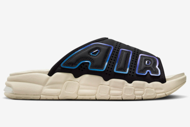 Nike Air More Uptempo Slide Black/Multi-Color-Sanddrift-Clear FB7799-001 | Stylish Comfort for Every Step