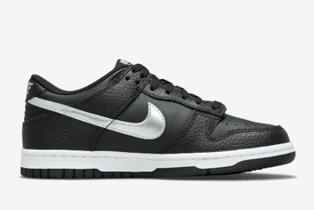 Nike Dunk Low GS Black/Metallic Silver-White DC9560-001 - Shop the Stylish Sneaker Design for Kids