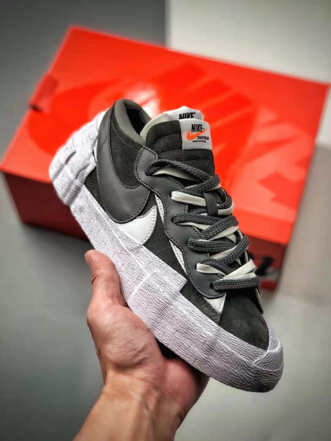 Sacai x Nike SB Blazer Low Iron Grey White Black - DD1877-002