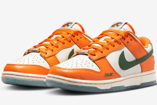 Florida A&M x Nike Dunk Low 'FAMU' Orange Horizon/Fortress Green-Sail: Shop Now!