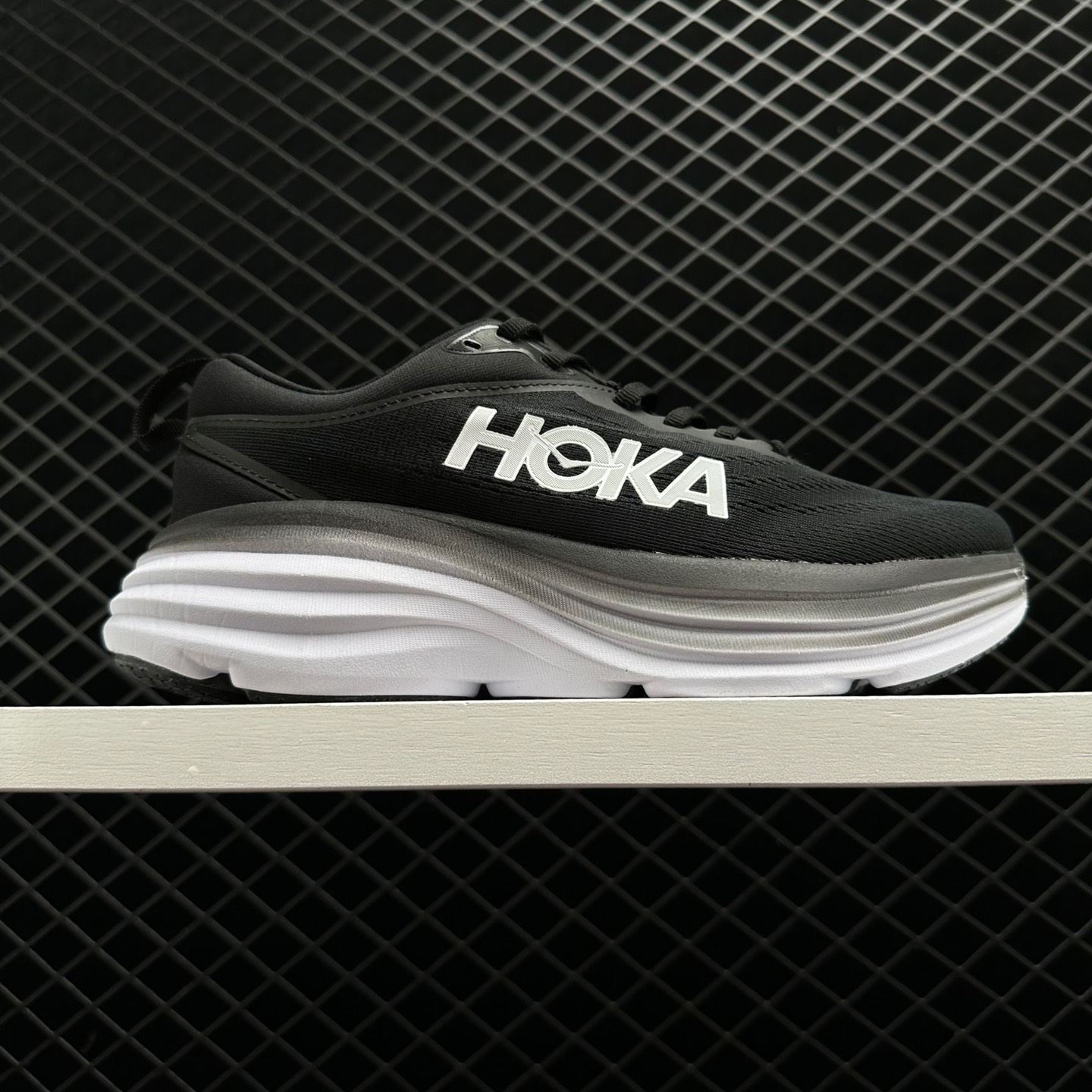 Hoka One One Bondi 8 Black White 1123202-BWHT - Premium Cushioned Running Shoes