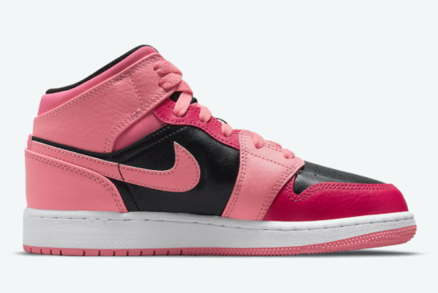 Air Jordan 1 Mid GS 'Coral Chalk' - Stylish Coral Chalk & Rush Pink Sneakers