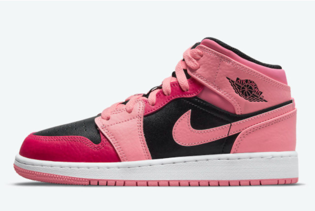 Air Jordan 1 Mid GS 'Coral Chalk' - Stylish Coral Chalk & Rush Pink Sneakers