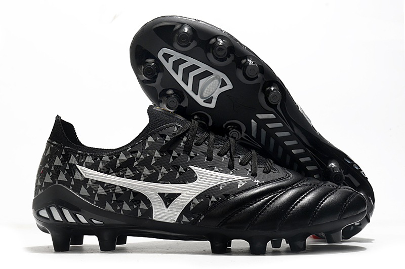 Mizuno Morelia Neo lll Elite FG Origami - Black Galaxy Silver Soccer Cleats