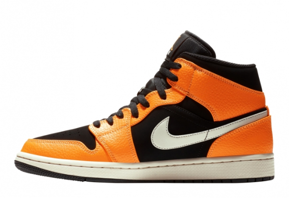 Air Jordan 1 Mid Orange Black 554724-062 - Stylish Sneakers for Ultimate Comfort