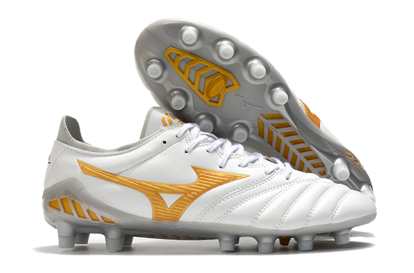 Mizuno Morelia Neo 3 FG White Gold Smoke Grey - Ultimate Performance Football Boot