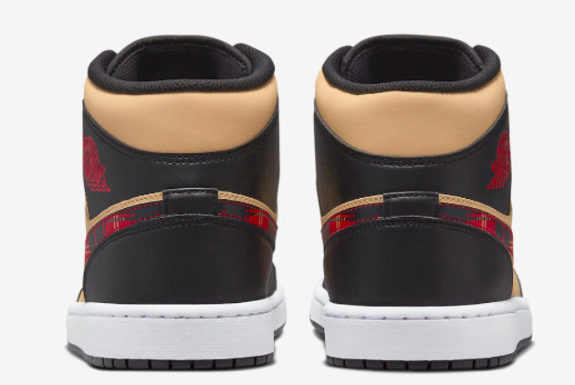 Air Jordan 1 Mid 'Tartan Swoosh' Black/Multi-Color - Premium Sneaker with Eye-Catching Design and Classic Styling