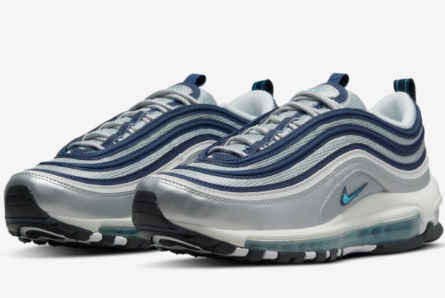 Nike Air Max 97 Metallic Silver/Chlorine Blue DM0028-001 - Premium Sneakers for Athletic Style