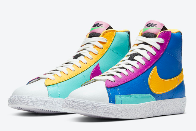 Nike Blazer Mid CZ9441-400 | Multi-Color Battle Blue/Aurora | Vivid Sneakers - Limited Edition