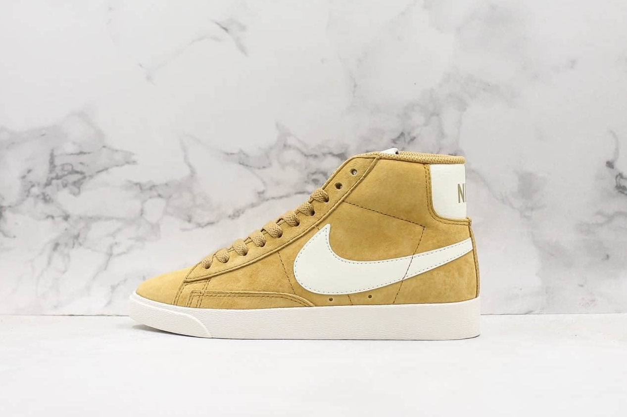 Nike Blazer Mid 77 Suede Vintage Elemental Gold Sail Black: Modern Style with Classic Flair