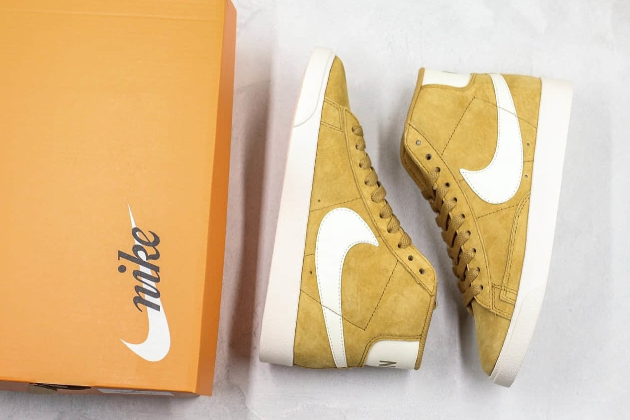 Nike Blazer Mid 77 Suede Vintage Elemental Gold Sail Black: Modern Style with Classic Flair