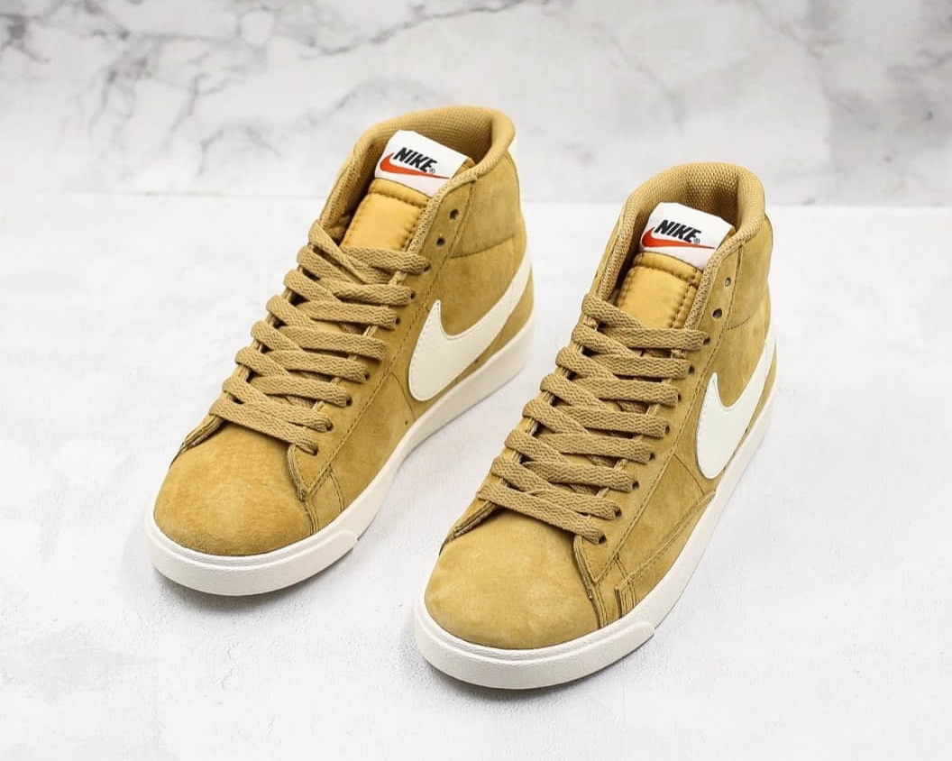 Nike Blazer Mid 77 Suede Vintage Elemental Gold Sail Black: Modern Style with Classic Flair