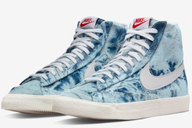 Nike Blazer Mid WMNS 'Washed Denim' Multi-Color/Sail-Habanero Red-White DV2182-900 - Stylish and Trendy Women's Sneakers