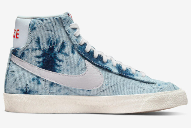 Nike Blazer Mid WMNS 'Washed Denim' Multi-Color/Sail-Habanero Red-White DV2182-900 - Stylish and Trendy Women's Sneakers