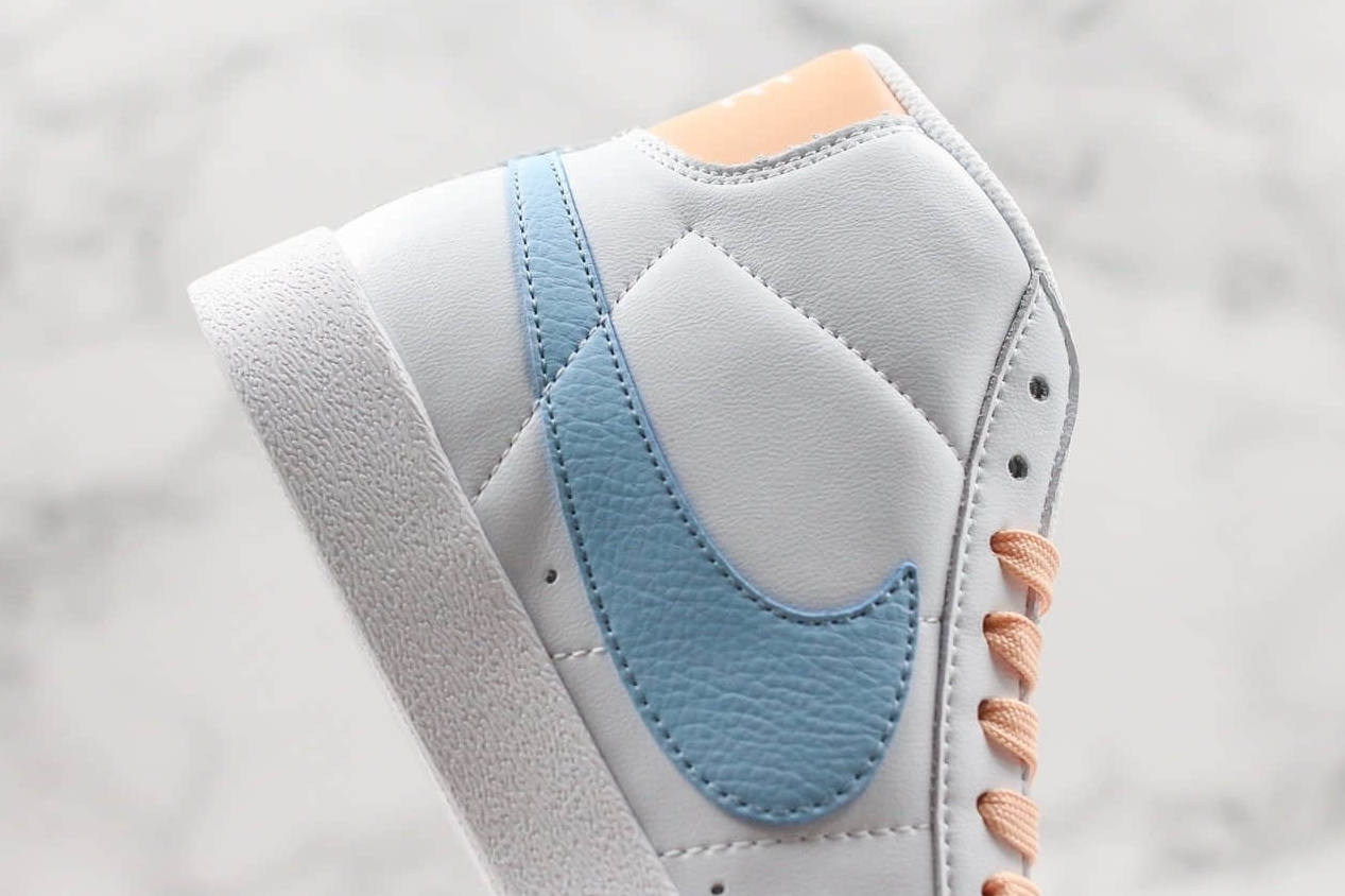 Nike Blazer Mid Vintage Sued White Psychic Blue Sunset Haze 917862 604 - Classic Retro Sneakers in Trendy Colorway
