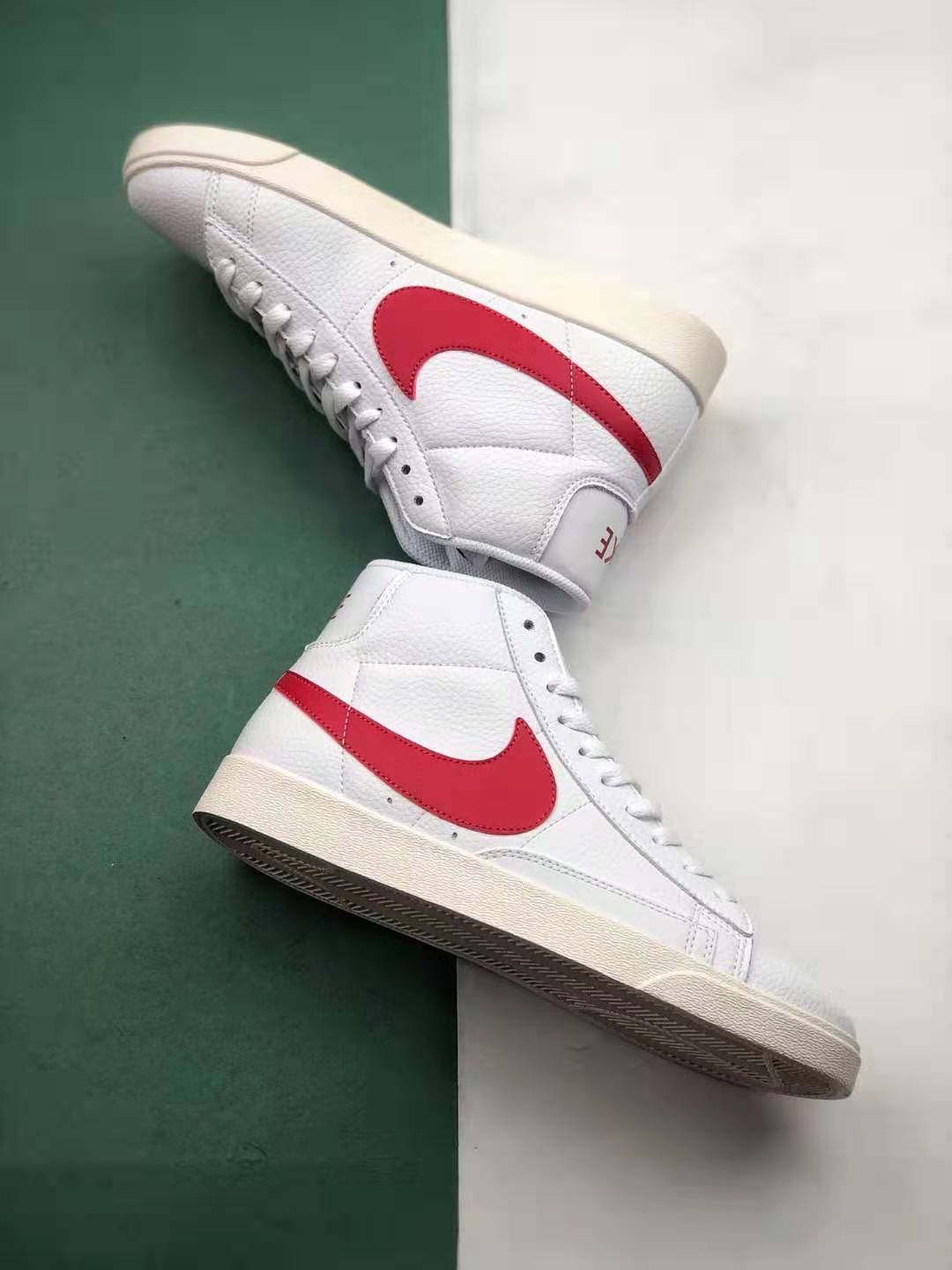 Nike Blazer Mid Vintage Suede White Gym Red Sail AV9376 105 - Stylish Retro Sneakers for Men and Women