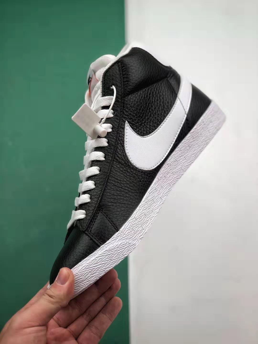Nike SB Blazer Mid Leather Vintage Black Running Shoes 525366-002 | Shop now for stylish and comfortable sneakers!